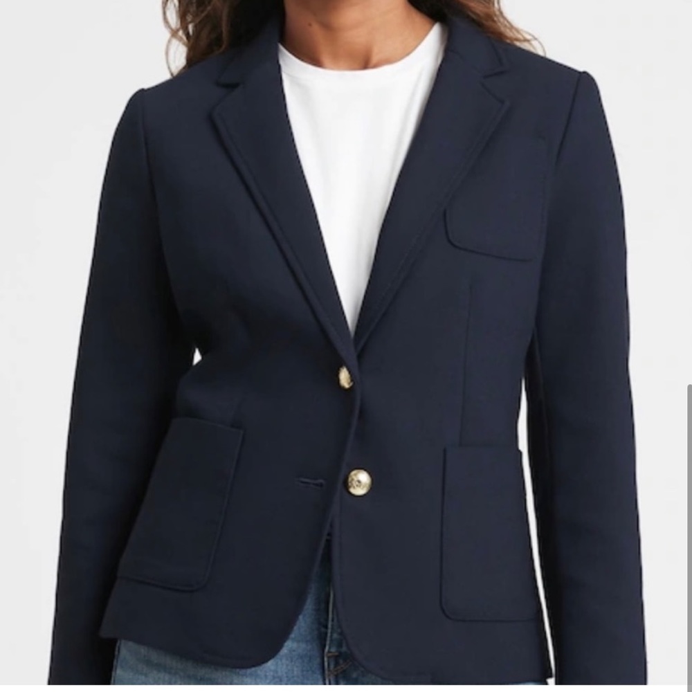 Banana Republic Navy Jacket 4 petite